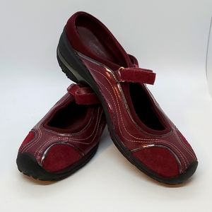 Jambu cushy burgundy slip on Mary Jane clogs